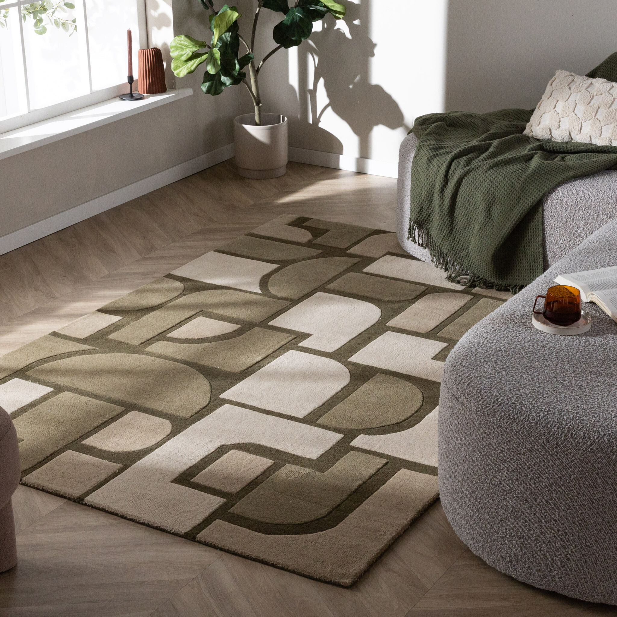 Abstrakt Teppich - Vienna Retro Grün 160x230cm - FRAAI | Home&Living