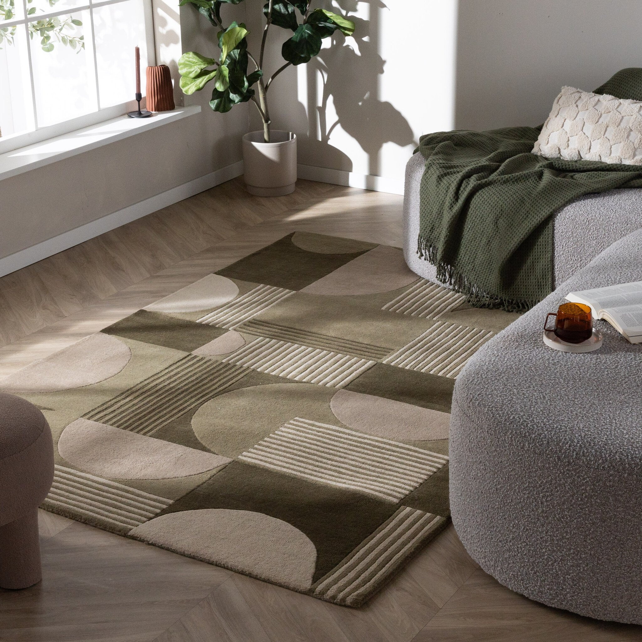 Abstrakt Teppich - Vienna Shapes Grün 200x290cm - FRAAI | Home&Living