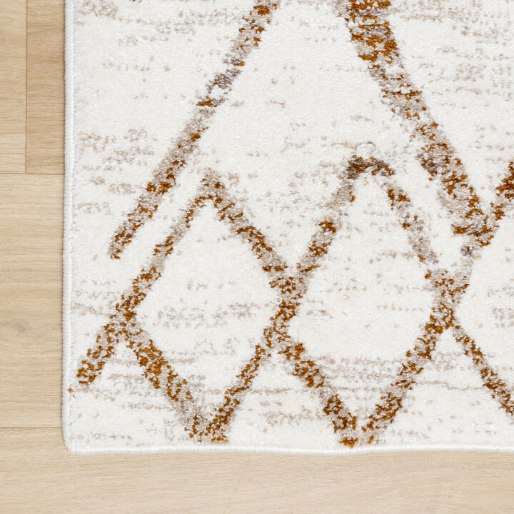 Hochflor Teppich - Blend Diamond Creme Bunt