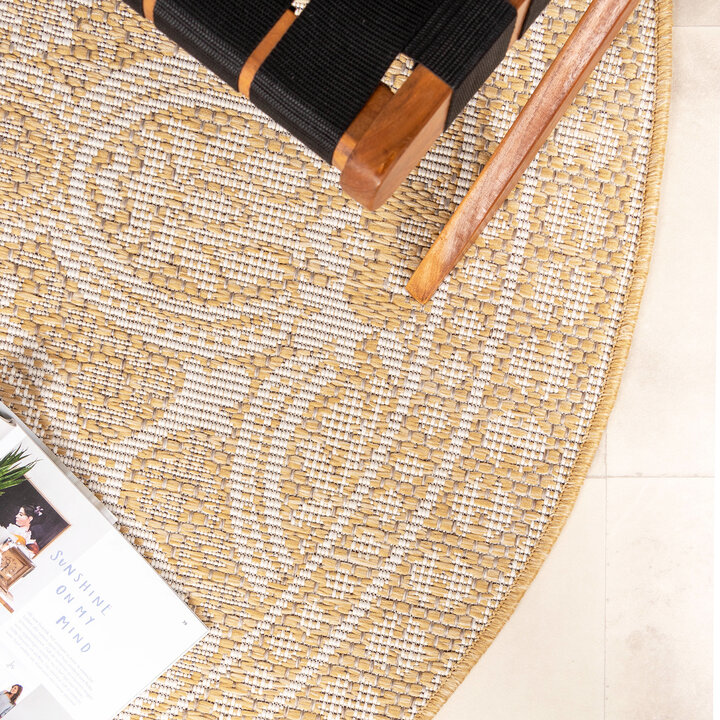 In- & Outdoor Teppich Rund - Summer Oriental Gelb
