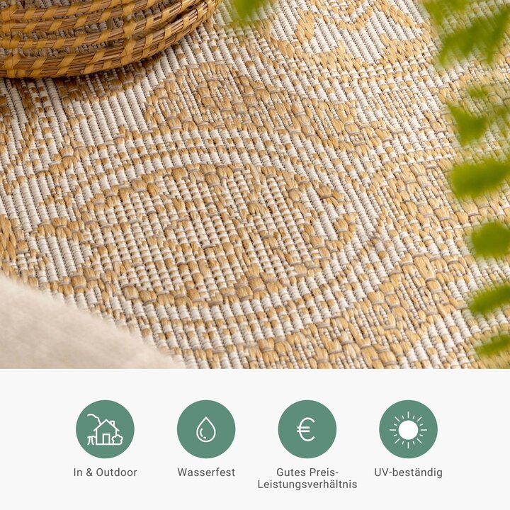 In- & Outdoor Teppich Rund - Summer Oriental Gelb
