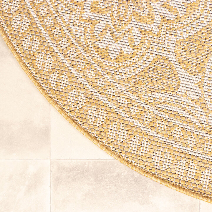 In- & Outdoor Teppich Rund - Summer Oriental Gelb