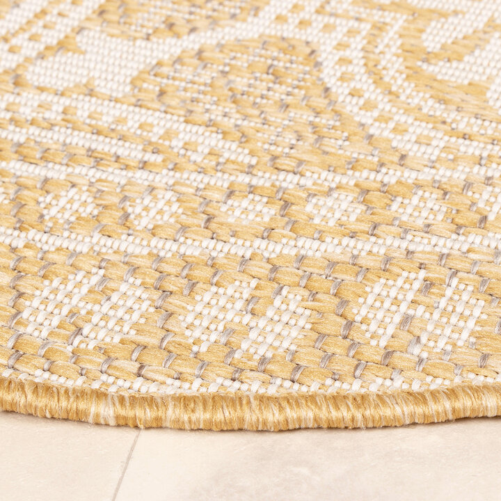 In- & Outdoor Teppich Rund - Summer Oriental Gelb