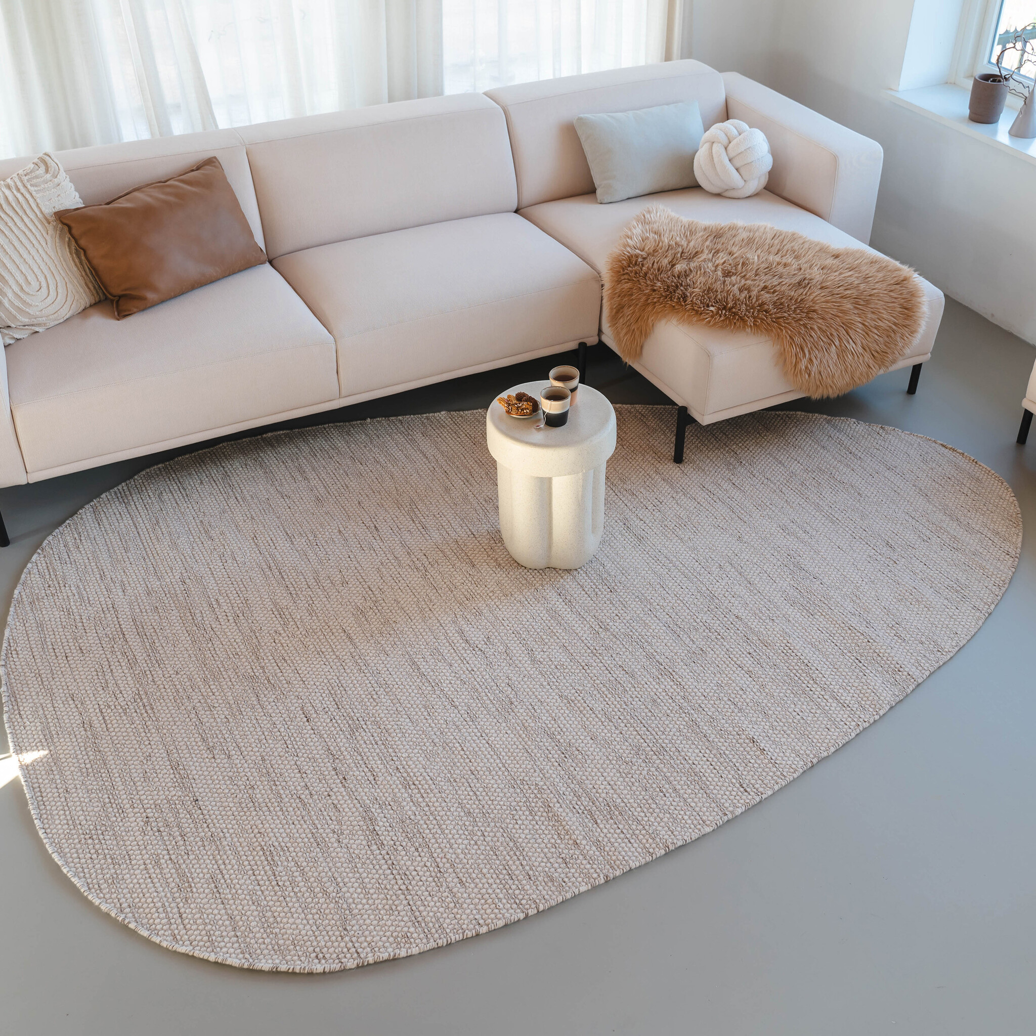 Wollteppich Organisch - Bliss Beige Meliert