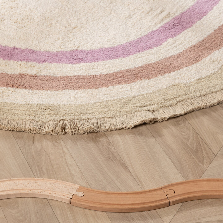 Waschbarer Kinderteppich Oval - Milo Rosa