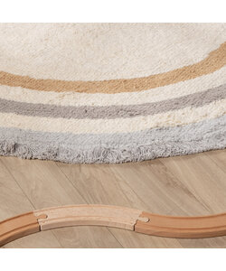 Waschbarer Kinderteppich Oval - Milo Grau