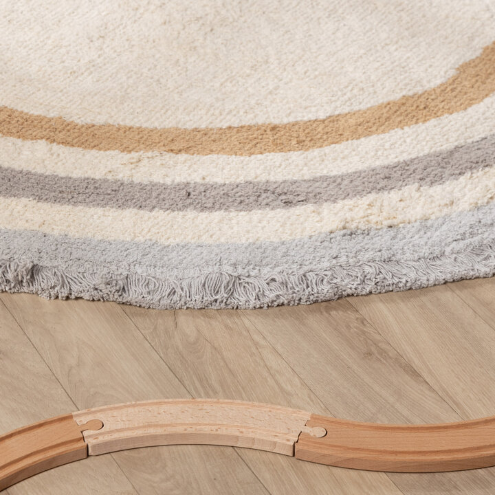 Waschbarer Kinderteppich Oval - Milo Grau