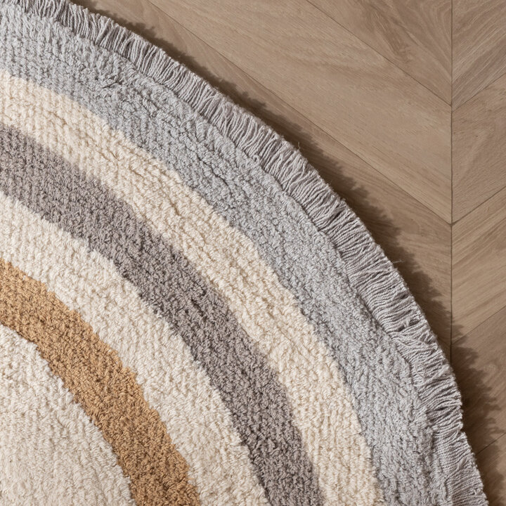 Waschbarer Kinderteppich Oval - Milo Grau
