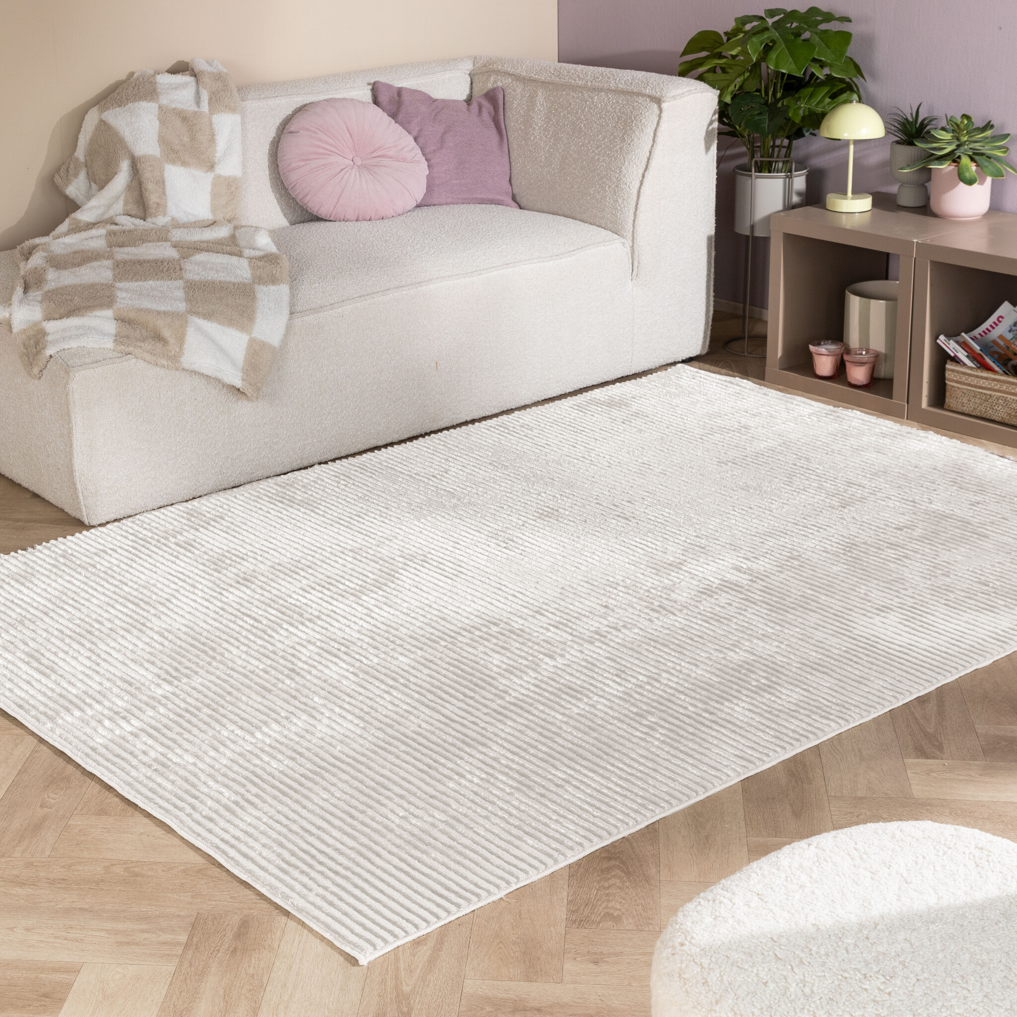 Kurzflor Teppich– Jewel Weiß 120x170cm - FRAAI | Home&Living