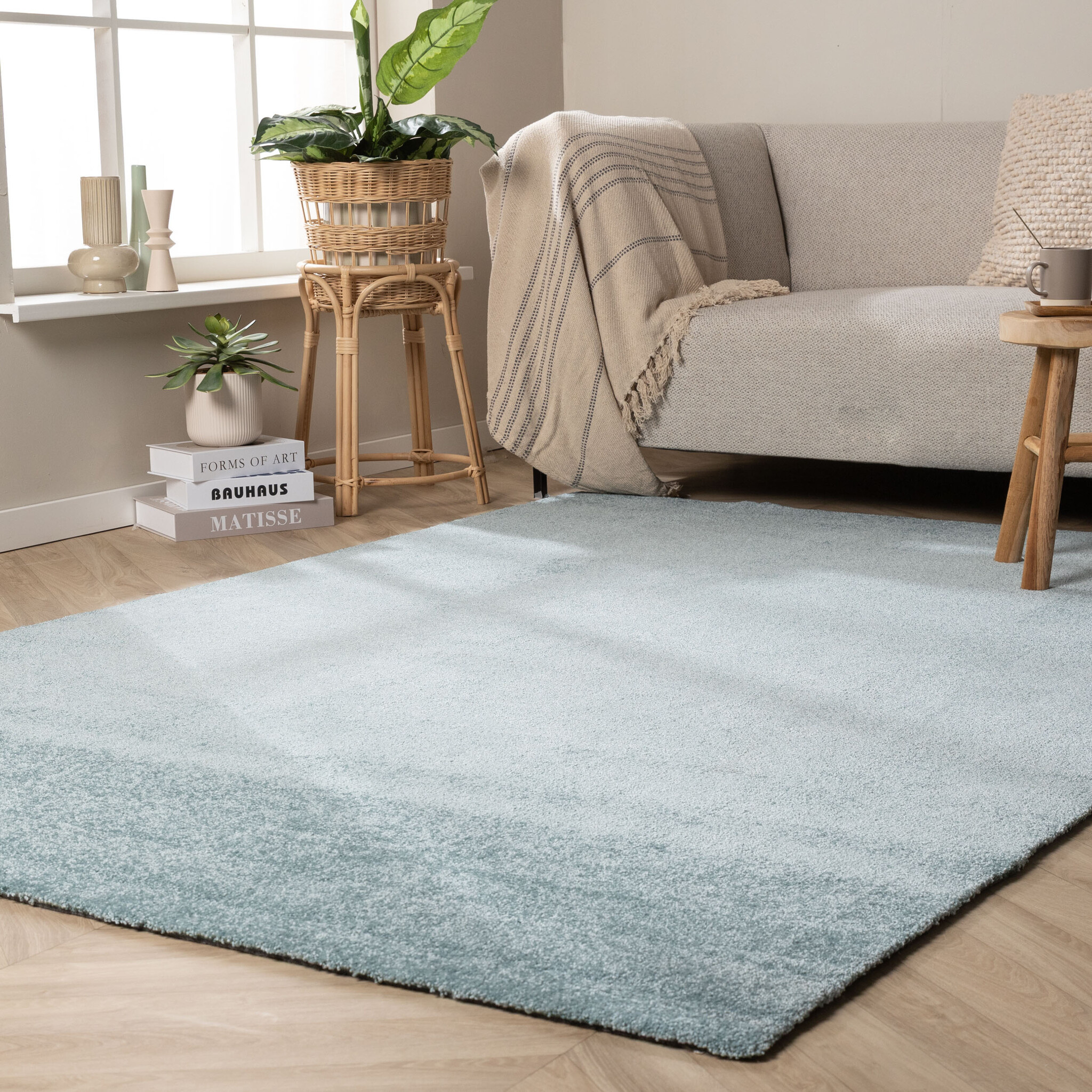 Waschbarer Teppich - Clean Hellblau