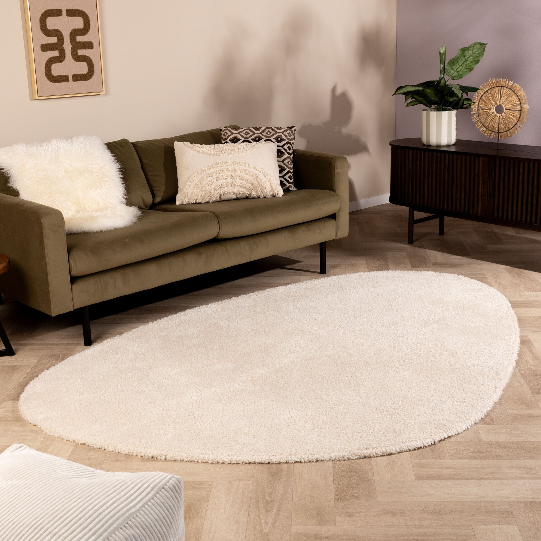 Weicher organischer Teppich – Teddy Creme