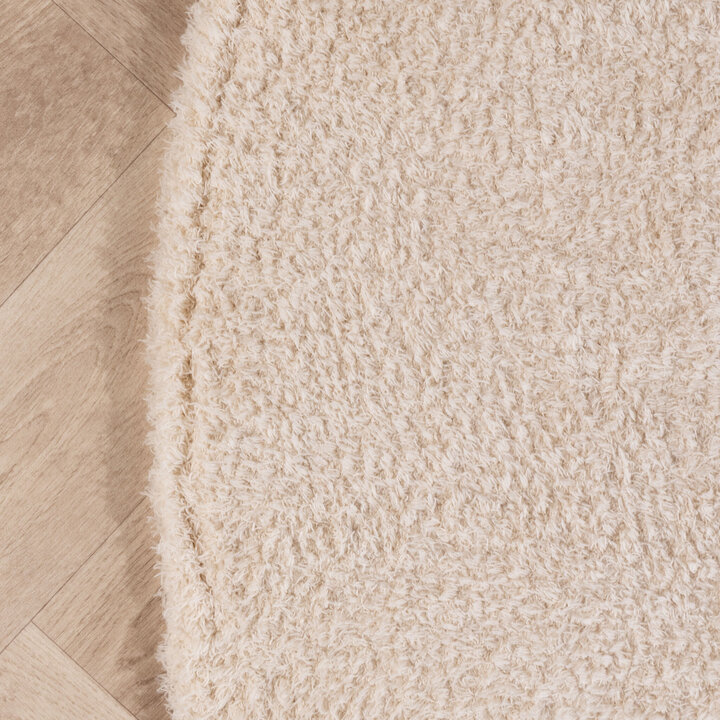 Weicher runder Teppich – Teddy Creme