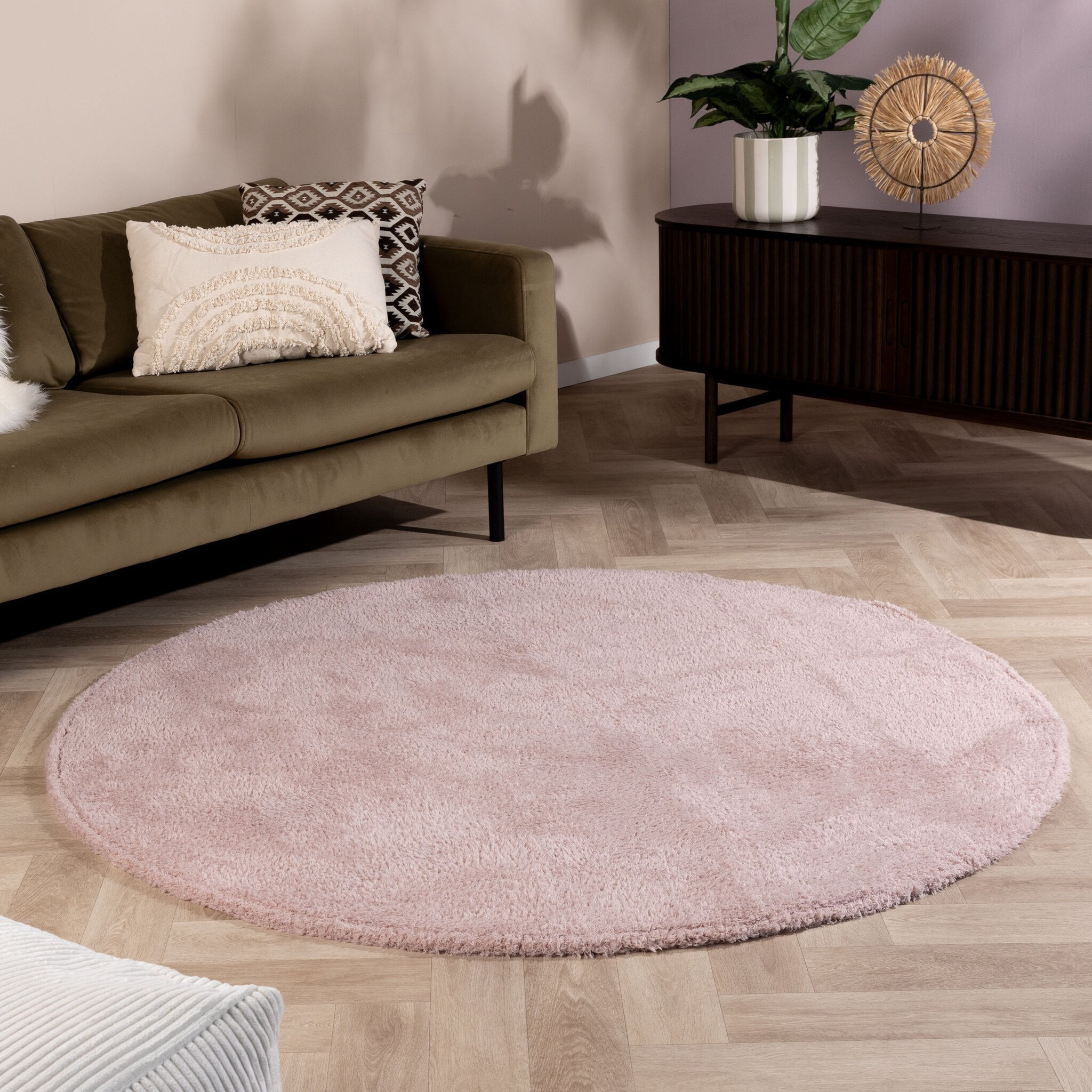 Weicher runder Teppich – Teddy Rosa