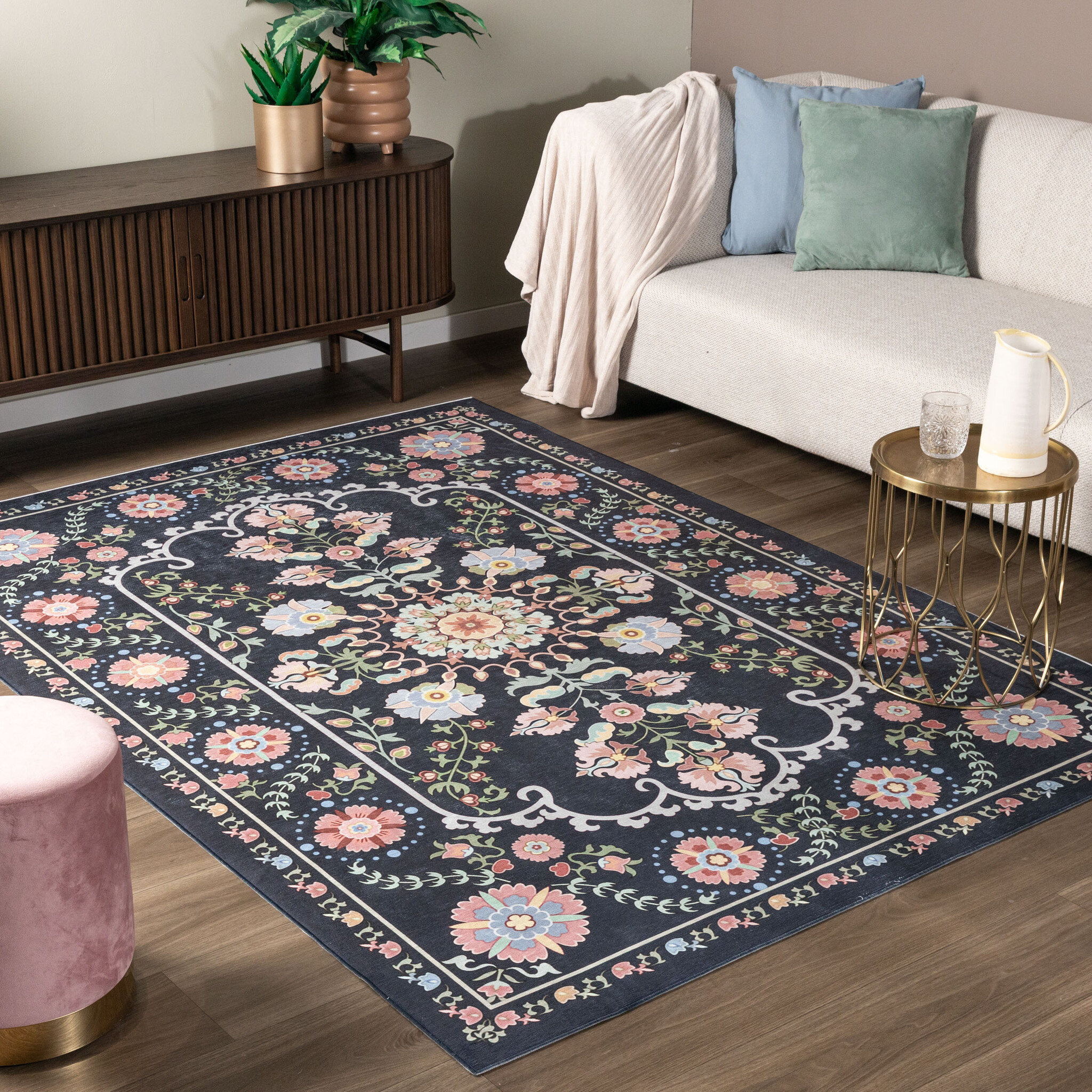 Teppich Vintage - Bibi Medaillon Blau 120x170cm - FRAAI | Home&Living