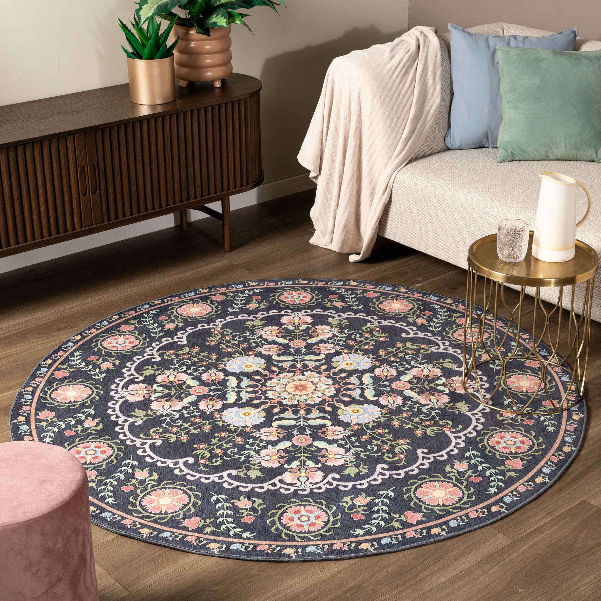 Teppich Vintage Rund - Bibi Medaillon BlauØ 140cm - FRAAI | Home&Living
