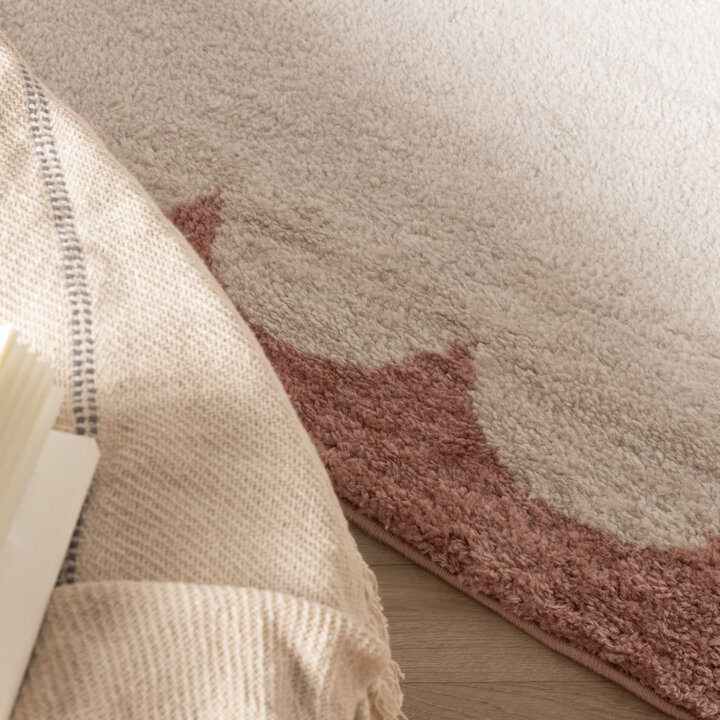 Waschbarer Teppich - Myrre Rosa Weiß