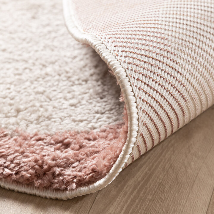 Waschbarer Teppich Rund - Myrre Rosa Weiß