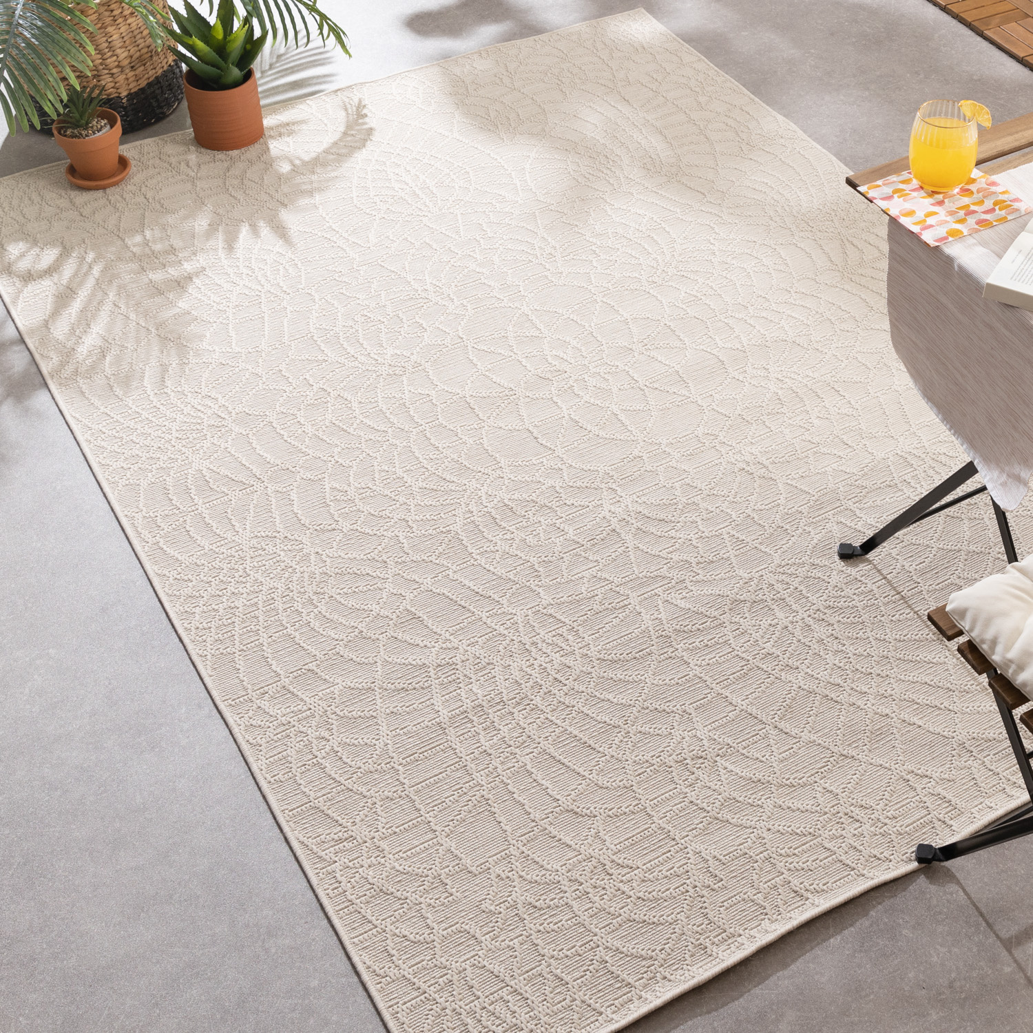 In- & Outdoor Teppich - Dunes Mandala Creme