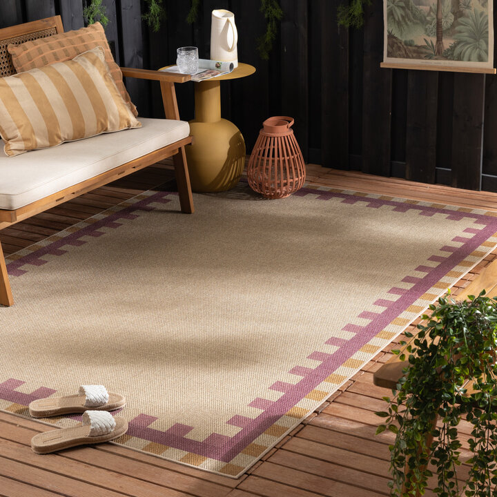 In- & Outdoor Jute Teppich - Mambo Tiles Beige
