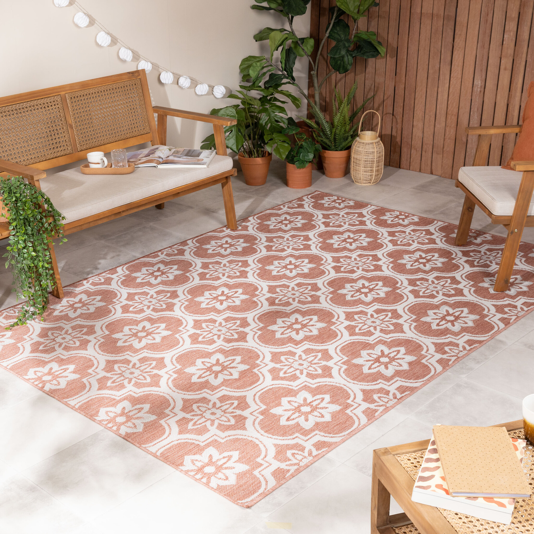 In- & Outdoor Teppich - Rio Flower Rosa