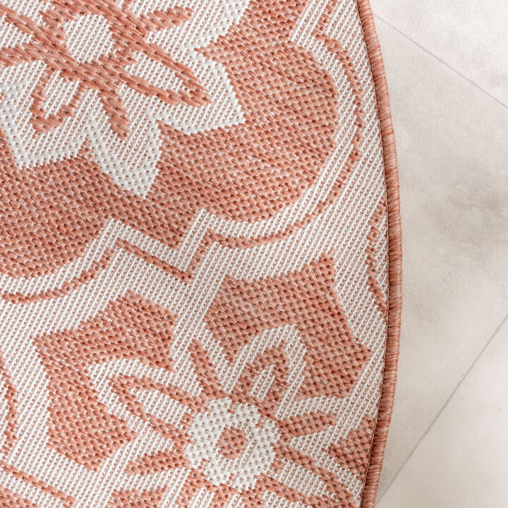 In- & Outdoor Teppich Rund - Rio Flower Rosa