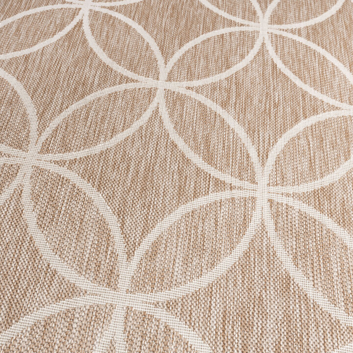 Geometrischer Outdoor Teppich - Faro Ripple Beige
