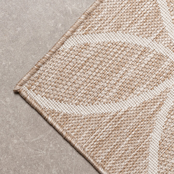 Geometrischer Outdoor Teppich - Faro Ripple Beige