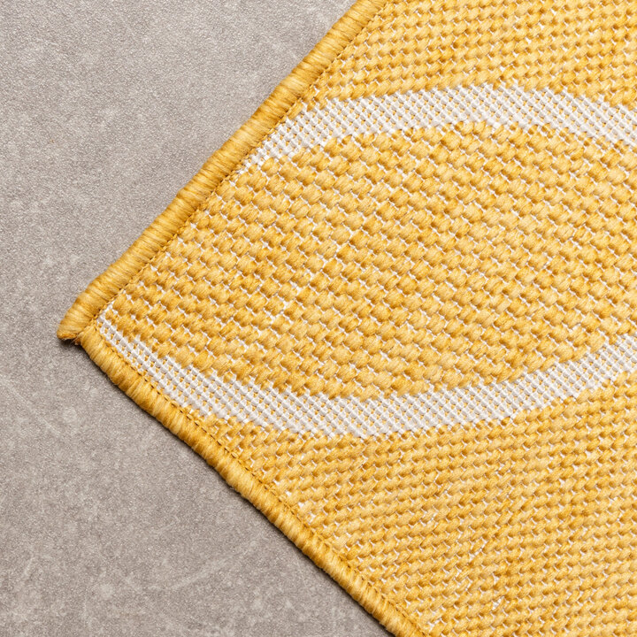 Geometrischer Outdoor Teppich - Faro Ripple Gelb