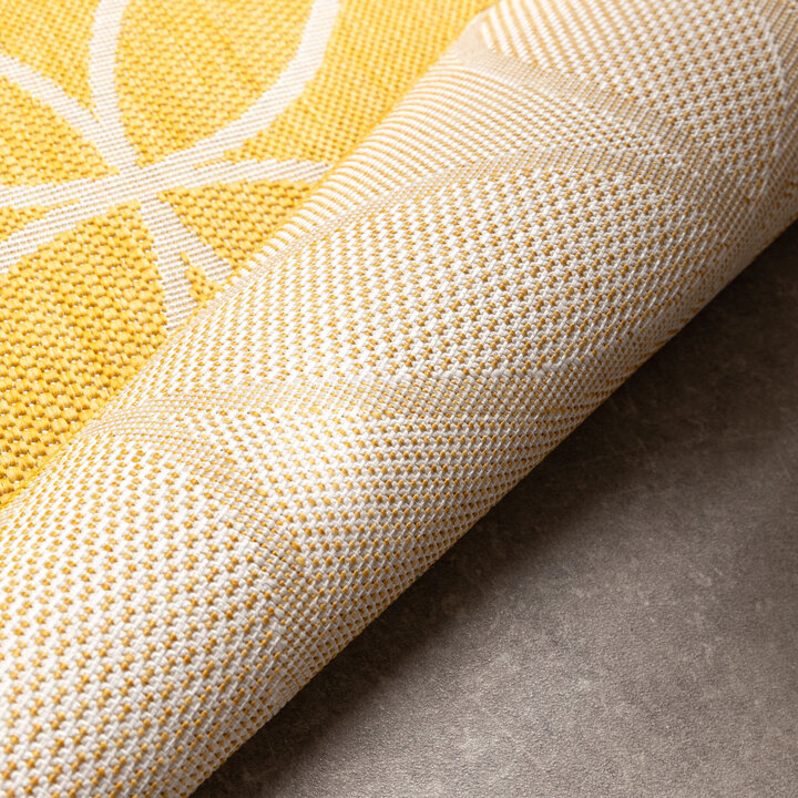 Geometrischer Outdoor Teppich - Faro Ripple Gelb