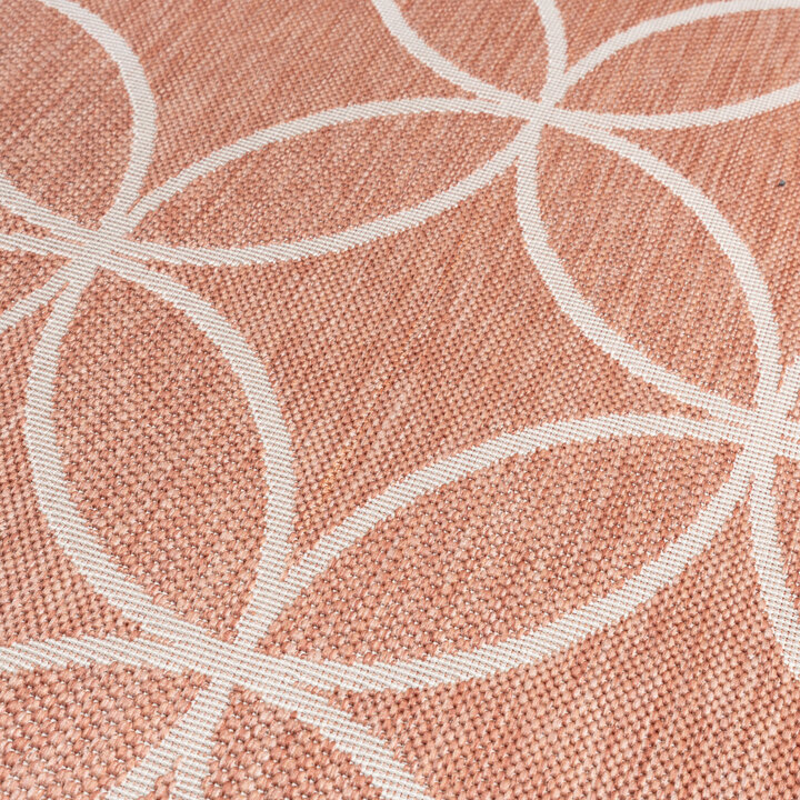 Geometrischer Outdoor Teppich - Faro Ripple Rosa