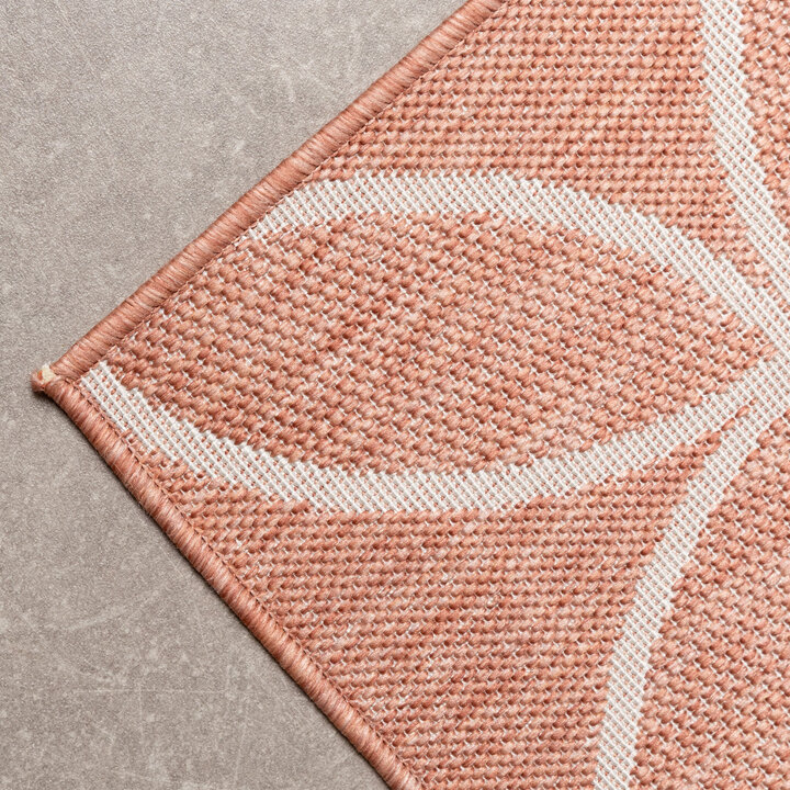 Geometrischer Outdoor Teppich - Faro Ripple Rosa