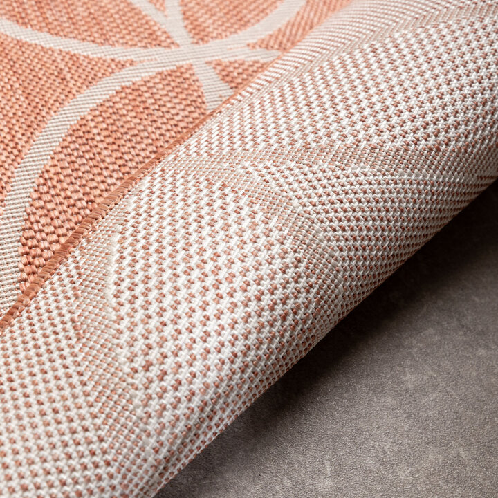 Geometrischer Outdoor Teppich - Faro Ripple Rosa