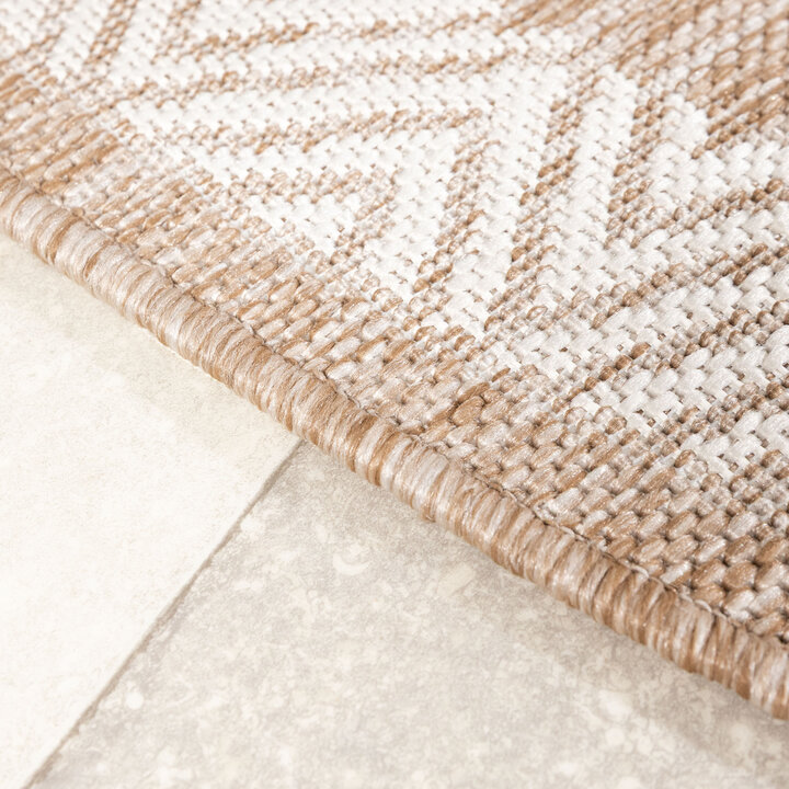 Garten Teppich Rund - Nusa Medallion Beige Creme 