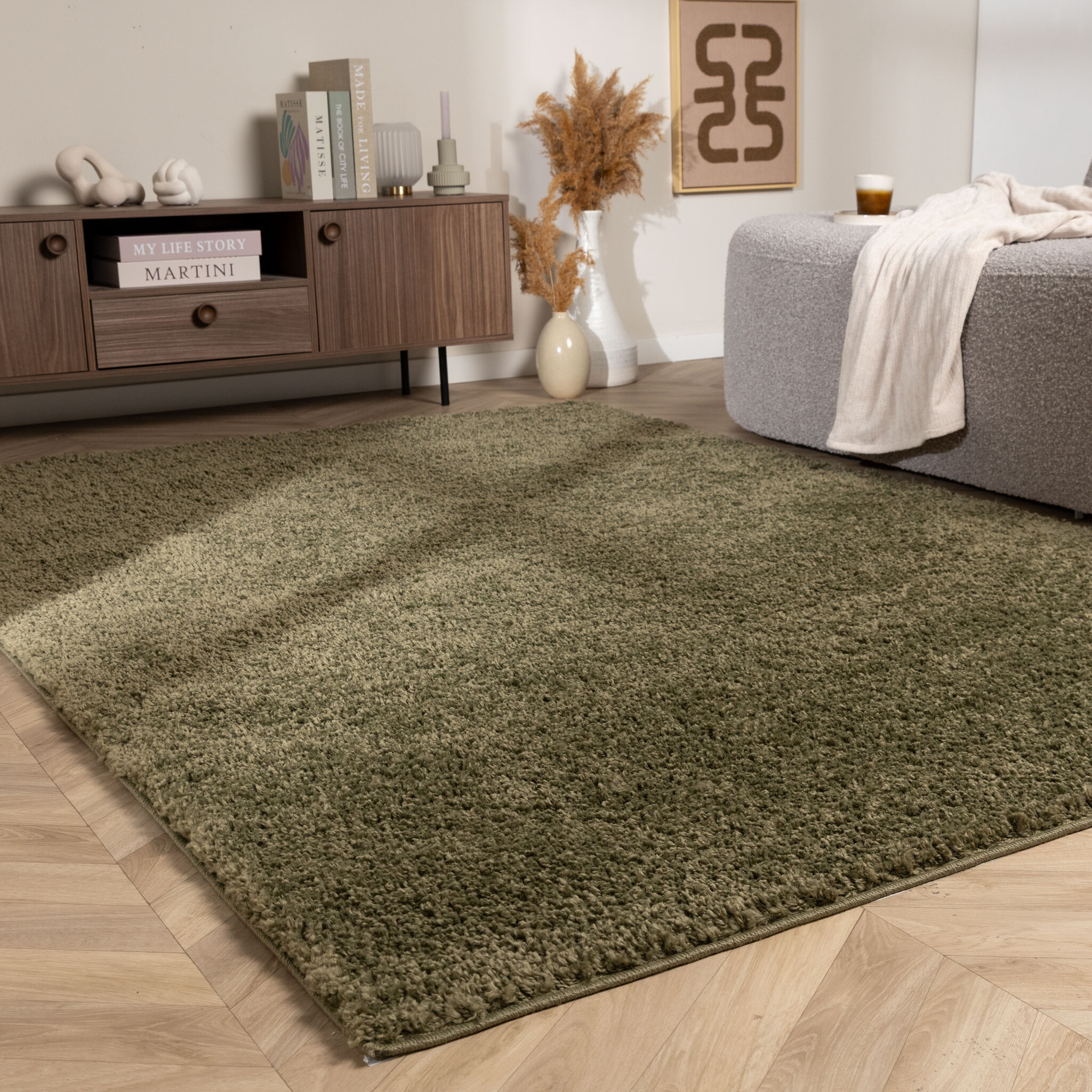 Einfarbiger Teppich - Wish Grün