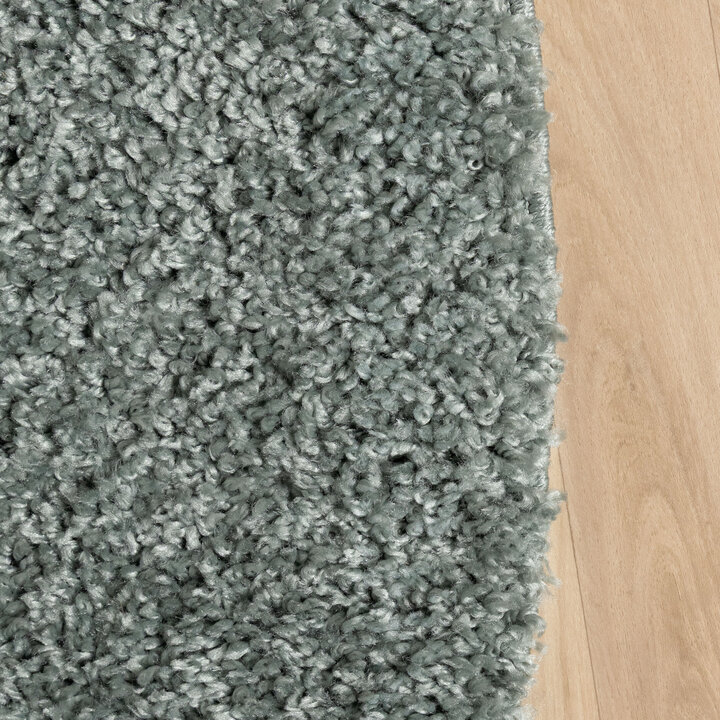 Teppich Hochflor Rund - Wish Blau Grün 