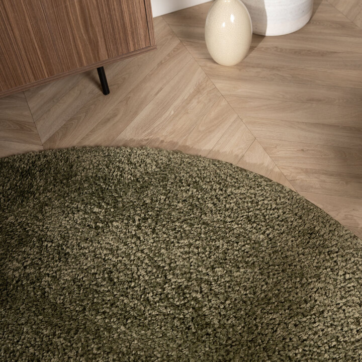 Teppich Hochflor Rund - Wish Grün 