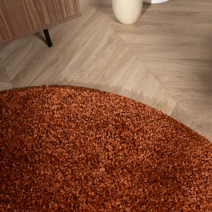 Teppich Hochflor Rund - Wish Terracotta