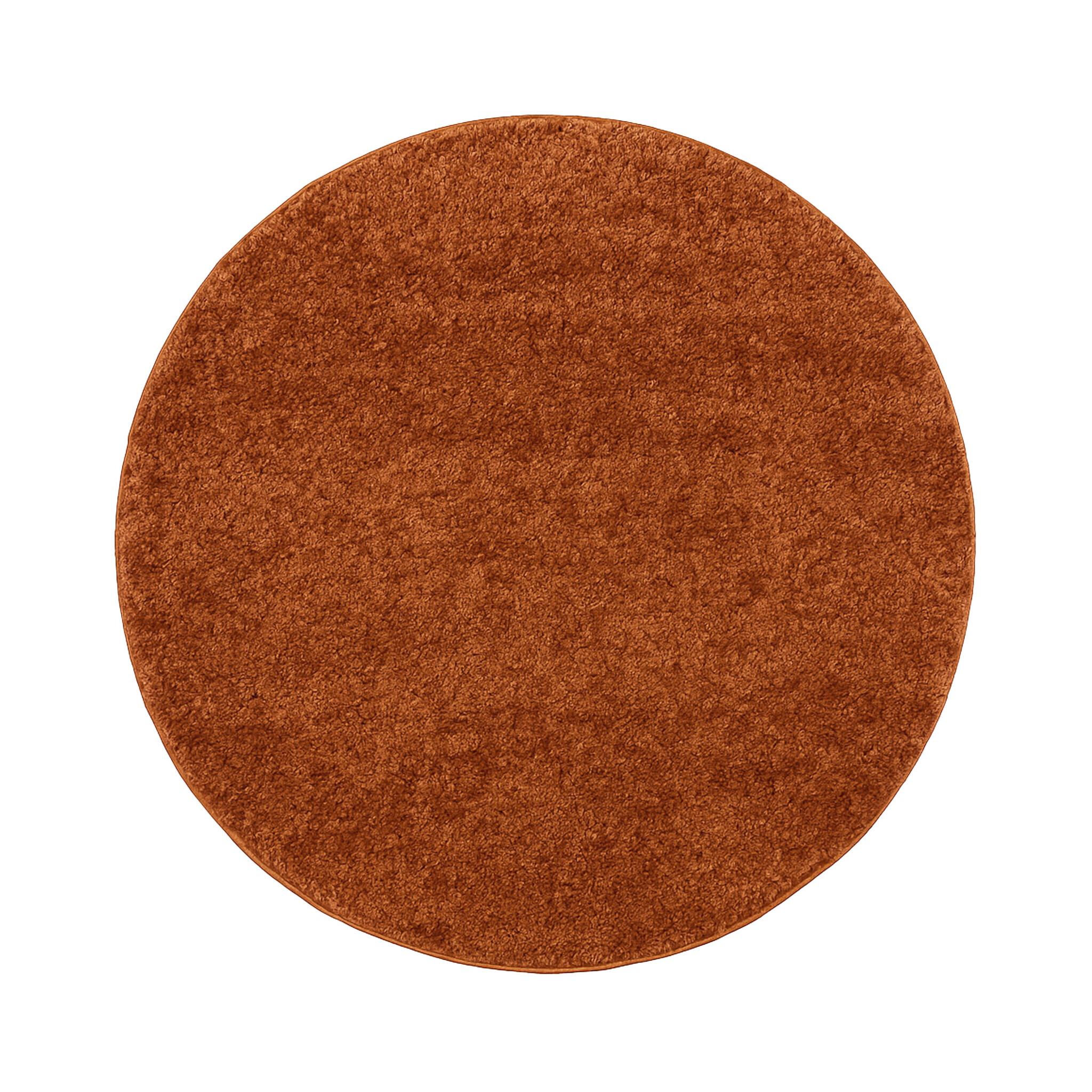 Einfarbiger Teppich Rund - Wish Terracotta - sfeer