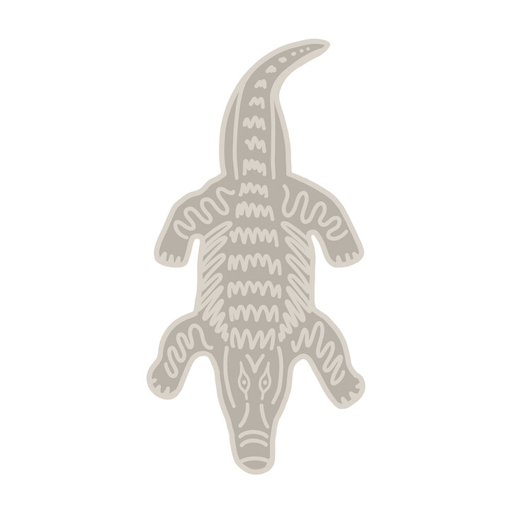 Waschbarer Kinderteppich - Raf Croco Grau