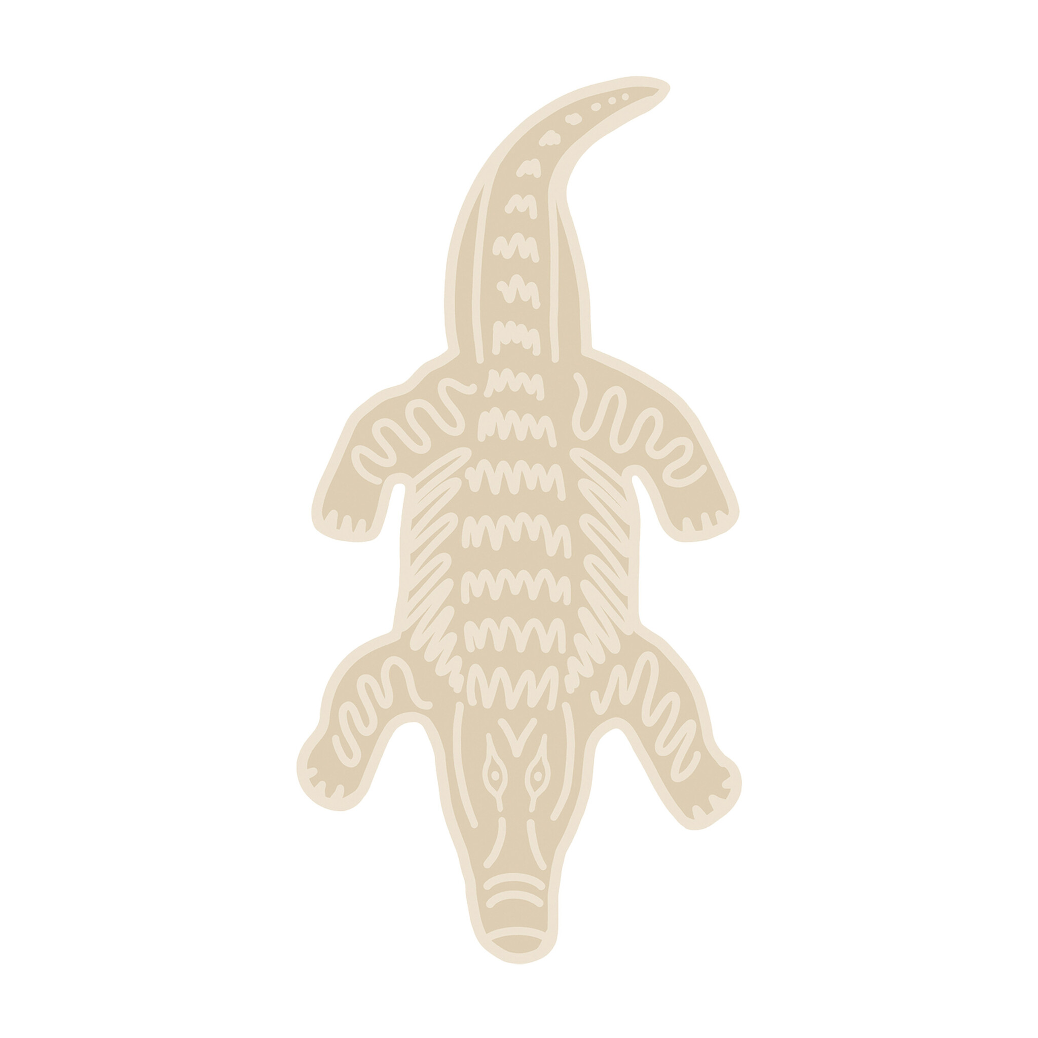 Waschbarer Kinderteppich - Raf Kroko Creme - sfeer