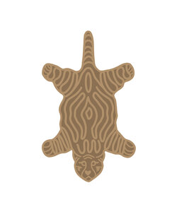 Waschbarer Kinderteppich - Raf Tiger Taupe