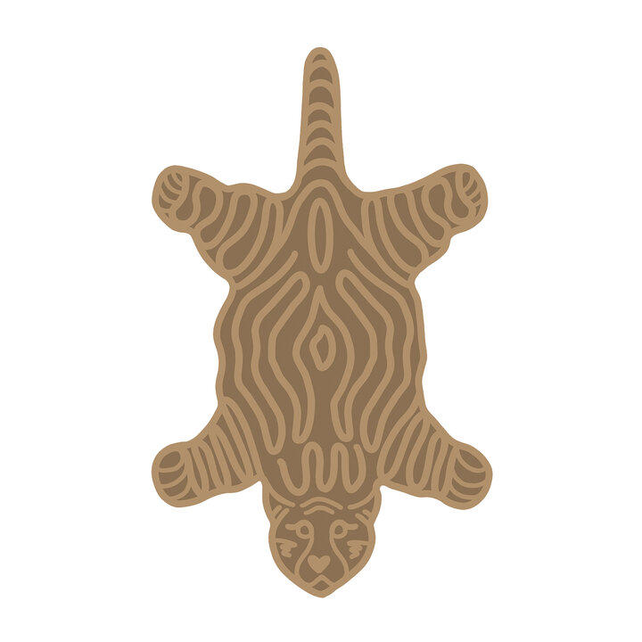 Waschbarer Kinderteppich - Raf Tiger Taupe