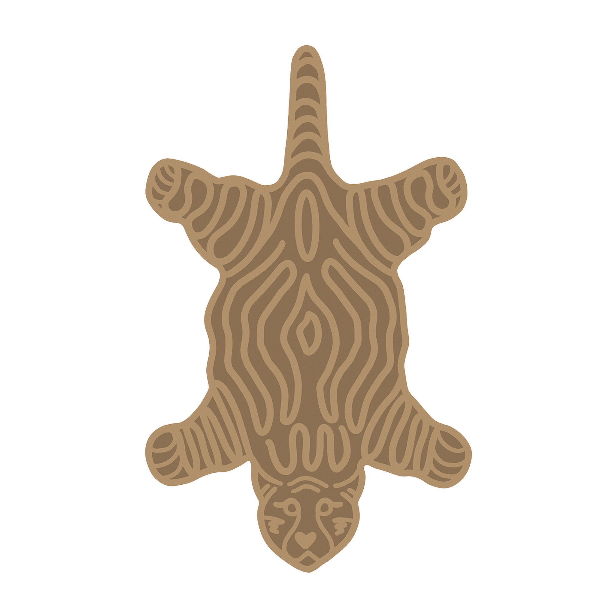 Waschbarer Kinderteppich - Raf Tiger Taupe - sfeer