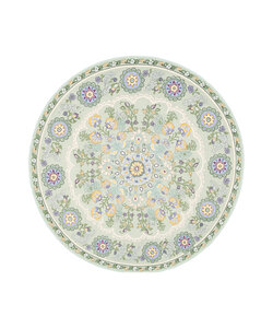 Teppich Vintage Rund - Bibi Medaillon Grün Mint