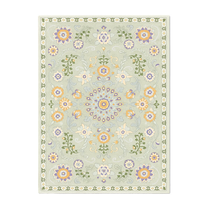 Teppich Vintage - Bibi Medaillon Grün Mint