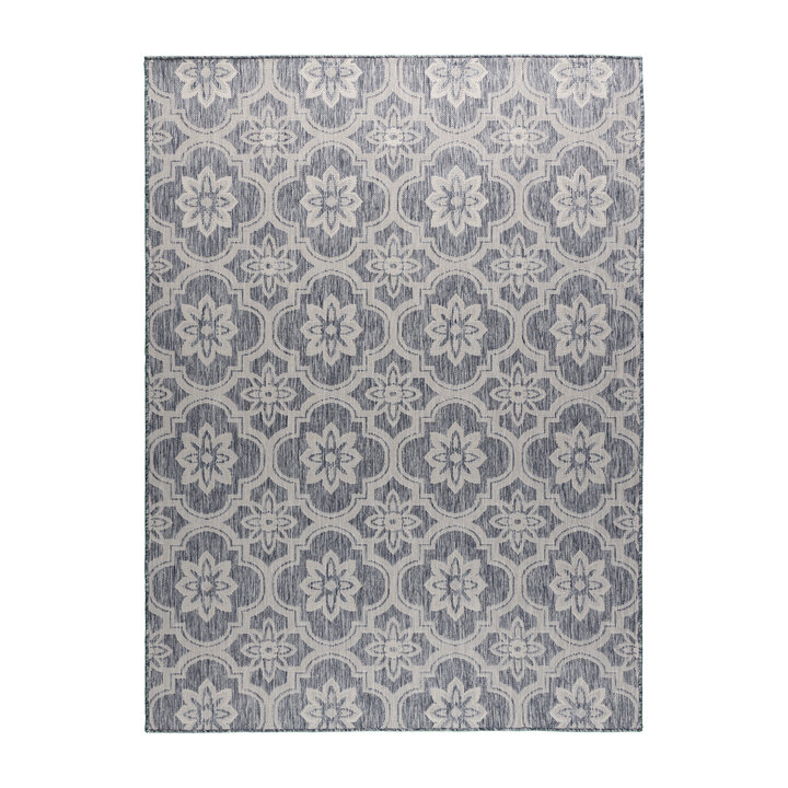 In- & Outdoor Teppich - Rio Flower Hellblau