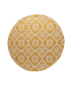 In- & Outdoor Teppich Rund - Rio Flower Gelb