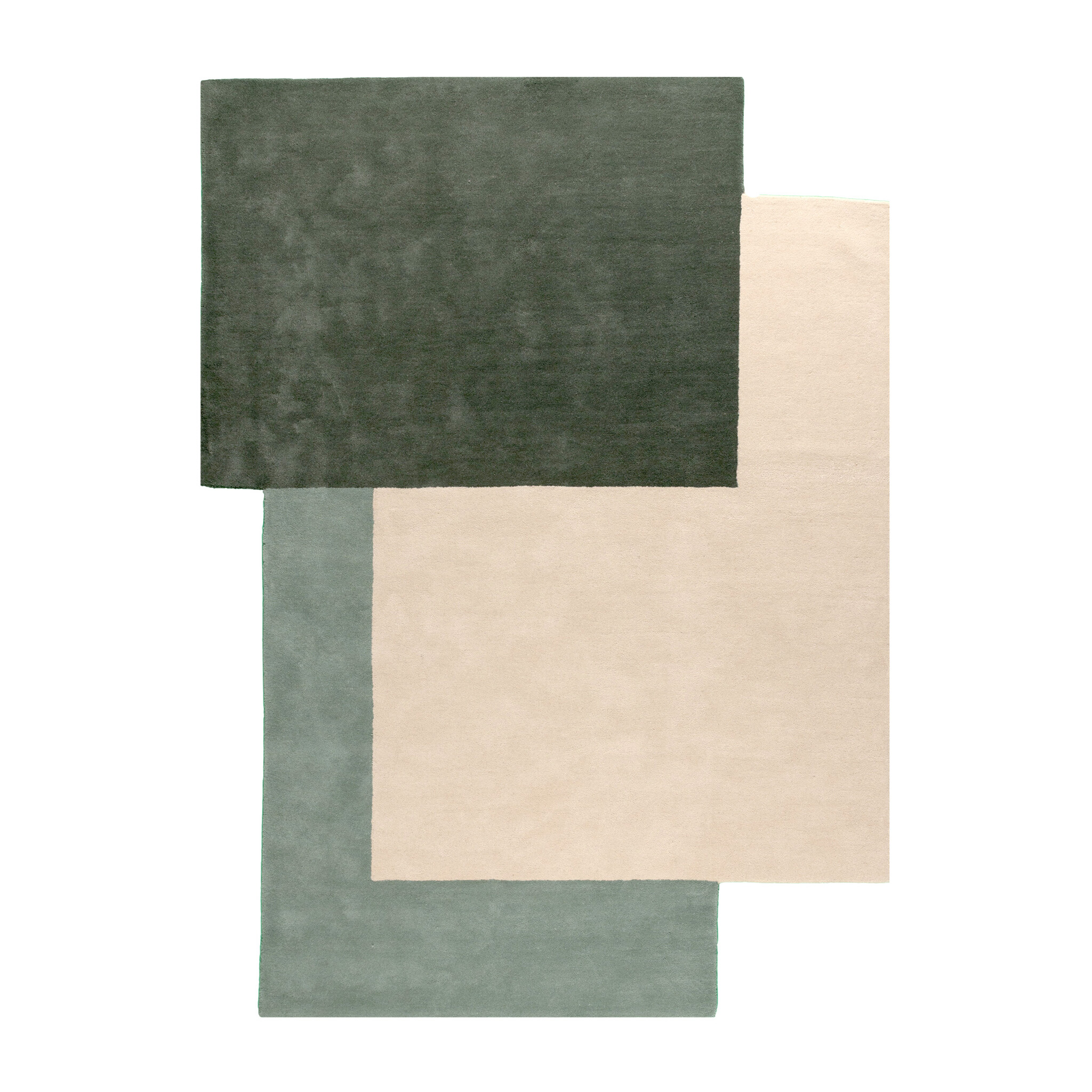 Wollteppich Abstrakt - Jules Creme Grün - sfeer