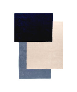 Wollteppich Abstrakt - Jules Creme Blau