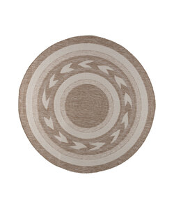 Garten Teppich Rund - Nusa Orbit Beige Creme